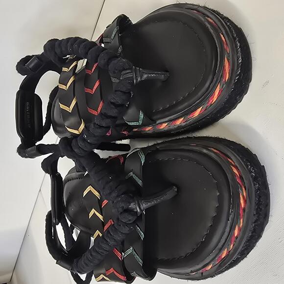 Farm Rio Sand Rope Tie Platform‎ Sandals Size 8 - Picture 3 of 6